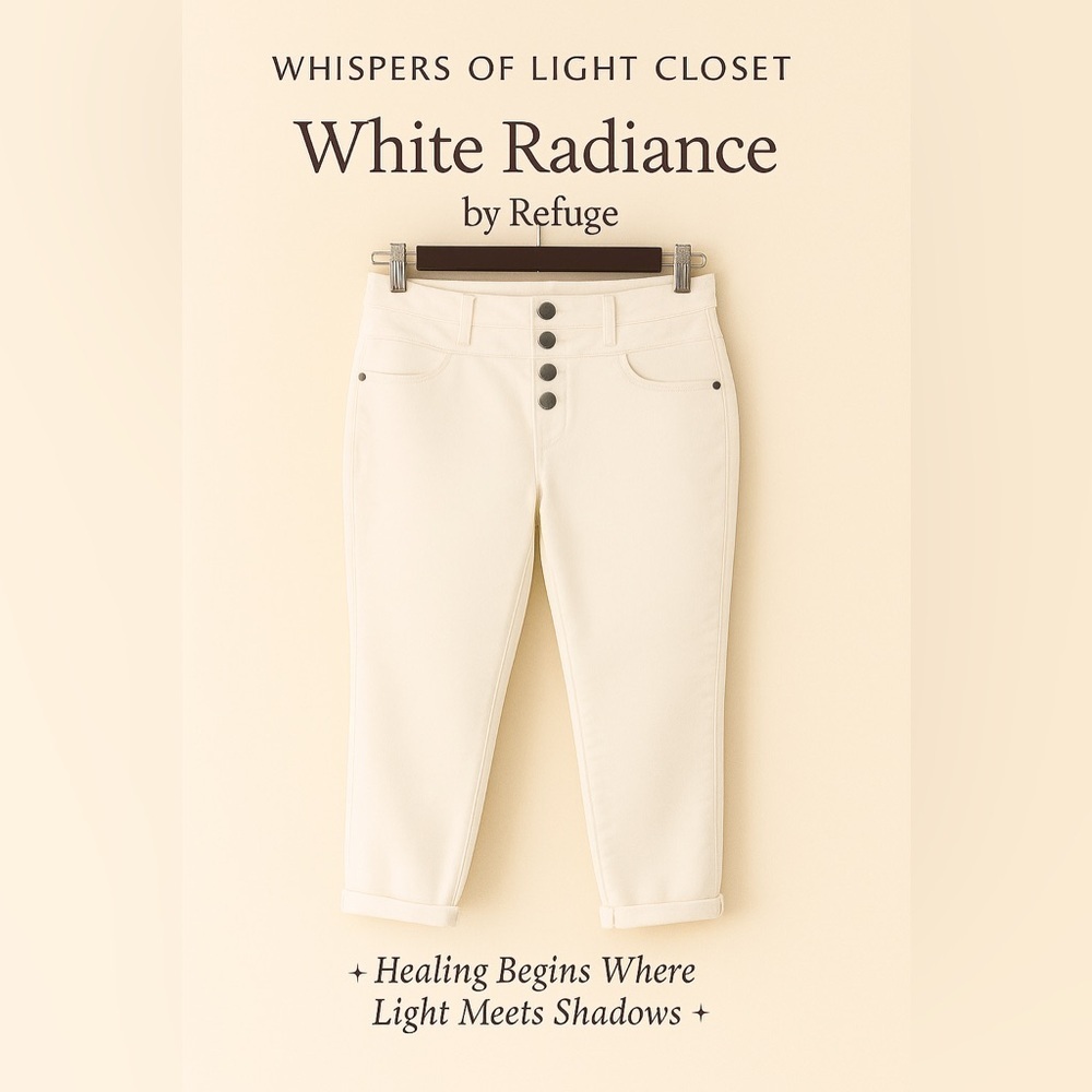 Size 8 • Refuge High-Rise White Skinny Jeans – Triple Button Detail - Picture 2 of 7